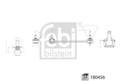 JUNGTIS SKERSINIO STABILIZATORIAUS PRIEK. L 347MM FEBI BILSTEIN 180456 