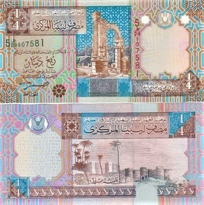 Libia 1/4 Dinar 2002 P-62 UNC