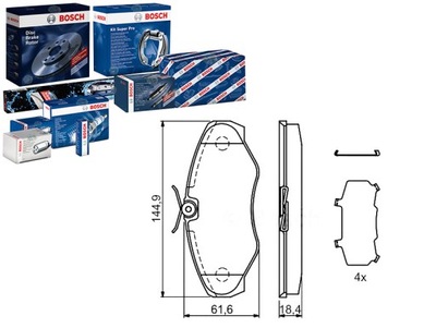 BOSCH JUEGO ZAPATAS DE FRENADO BOS, 0 986 424 5  