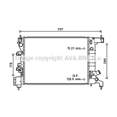 РАДІАТОР, СИСТЕМА ОХОЛОДЖУВАННЯ ДВИГУНА AVA QUALITY COOLING CTA2047