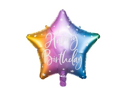 Balon foliowy urodzinowy gwiazdka Happy Birthday 4
