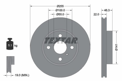 TEXTAR 92156100 DISCO DE FRENADO  