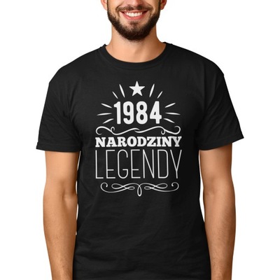 KOSZULKA MĘSKA PREZENT NA 18 30 40 URODZINY NARODZINY LEGENDY - dowolny rok