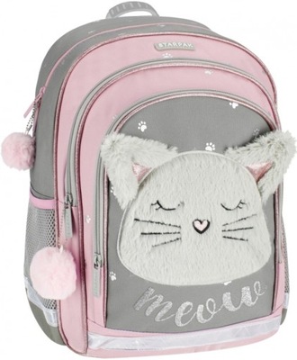 Plecak szkolny Kot pluszowy Kitty Plush pluszowe uszy