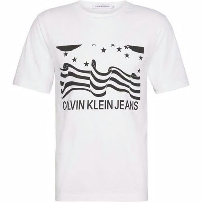 Calvin Klein Jeans biała koszulka męska r. XL