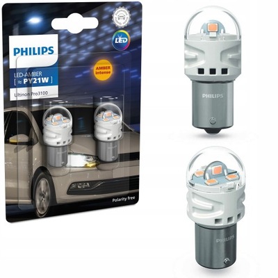 POWYSTAWOWE ЛАМПОЧКИ PHILIPS LED (СВЕТОДИОД ) ULTINION PRO3100 PY21W AU31 2 ШТУКИ.