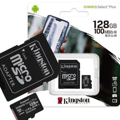 Kingston Karta pamięci microSD 128GB Canvas Select