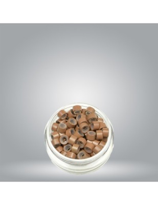 RINGI MICRORINGI Z SILIKONEM L JASNY BRĄZ 100 szt