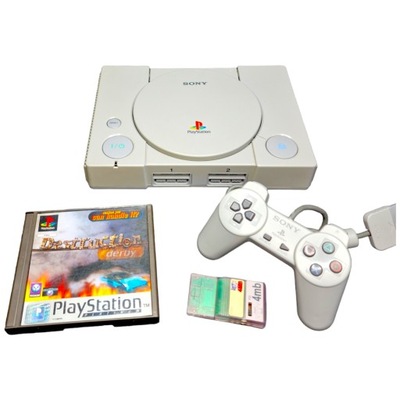 Konsola PlayStation 1 SCPH-7502 PS1 PSX osprzęt i gry , karta pamięci retro