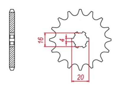 GROSSKOPF OFERTA ENGRANAJE PARTE DELANTERA 416 15 SUZUKI RM 80 '97-'01 (+2), RM 85  