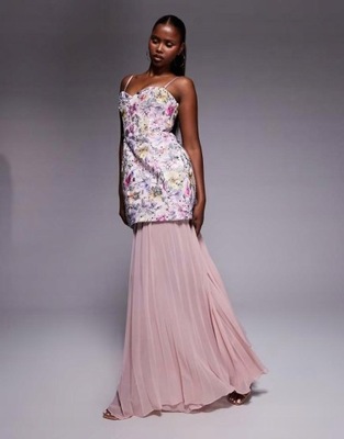 Oh Polly PLISOWANA MAXI SPÓDNICA ZT1 cey XS