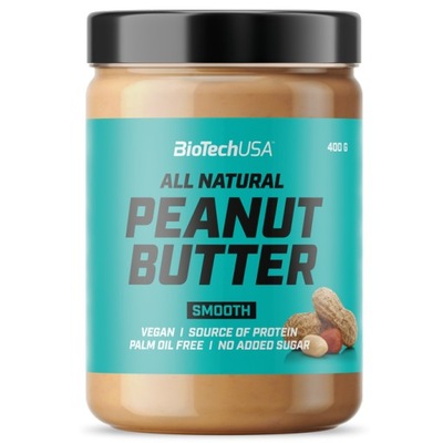 BIOTECH PEANUT BUTTER 400g MASŁO ORZECHOWE BIAŁKO