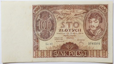 Banknot 100 Złotych 1932 rok - Seria Ser. A Y.