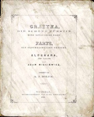 Adam Mickiewicz, Grażyna, Farys, Alpuhara 1860