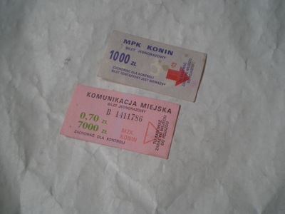stare bilety komunikacja Konin dla kolekcjonera