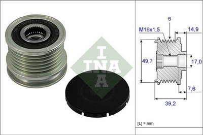 INA 535 0015 10 КОЛЕСО ШКІВ ALT.DB W202,VITO (SP.ALT.)