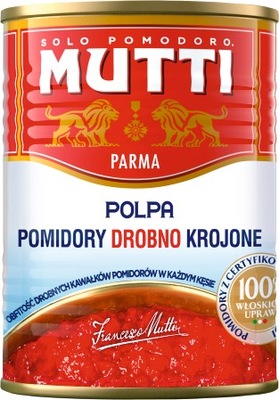 MUTTI Pomidory drobno krojone bez skórki 400G Polpa