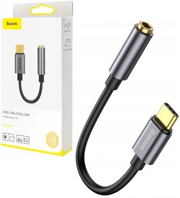 BASEUS PRZEJŚCIÓWKA ADAPTER PRZEWÓD AUDIO AUX USB-C DO MINI JACK 3,5 MM