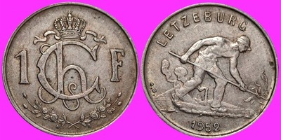 Luksemburg 1 frank 1952 /236