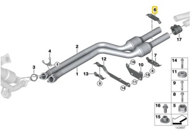 BMW E90 E92 SOPORTE ANILLO DE ESCAPE 7550850 OE  