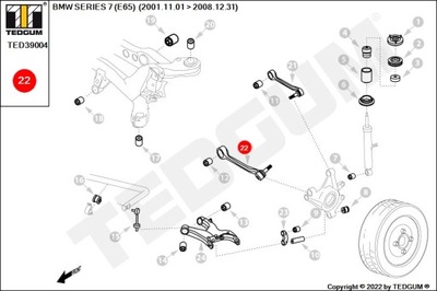 БОЛТ ПОДВЕСКИ BMW T. SERIES 5 (E39) 95- LE/PR E39 TED39004