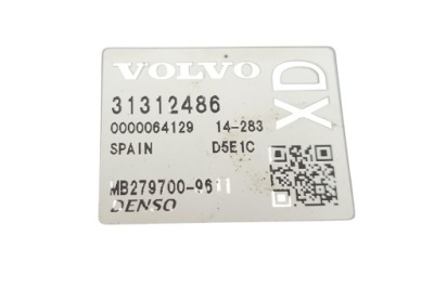 Бортовой компьютер двигателя ecu volvo v40 cross country 526 31312486 2.0l дизель фото №1