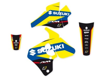 КОМПЛЕКТ NAKLEJEK (OKLEIN) SUZUKI RM 80 '00-'01, DREAM 4 ЦВЕТ ŻÓŁTY/NIEBIES