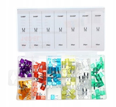 Запобіжники автомобільні набір 140szt mini 3a-30a фото №1