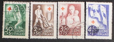 Finlandia pełna seria 1945 rok Czerwony Krzyż X1