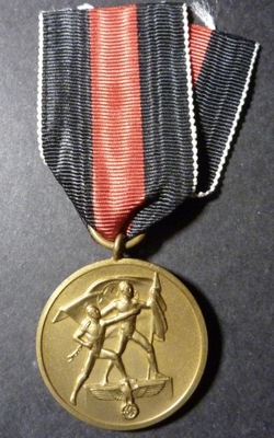Die Medaille zur Erinnerung an den 1. Oktober 1938 (Sudetenland Medal)