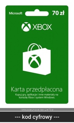 Karta podarunkowa Xbox Live 70 zł