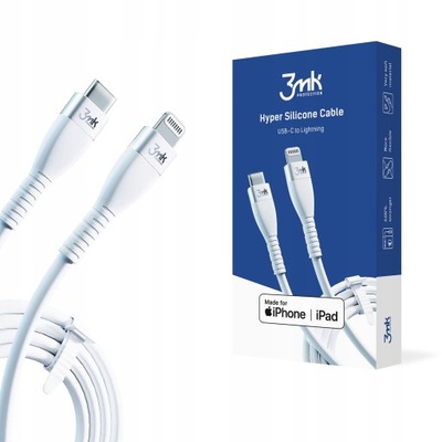 Kabel 3MK USB C - Lightning 20W 3A 1METR MFI Biały