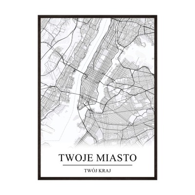 Plakat Grafika Mapa Twojego Miasta 30x40 cm