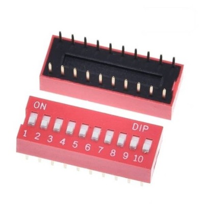 Przełącznik DIP switch 10P - przełącznik suwakowy