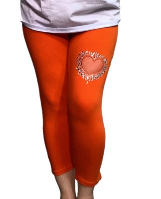 LEGGINSY RYBACZKI ORANGE SERCE CYRKONIE 5XL 54 56