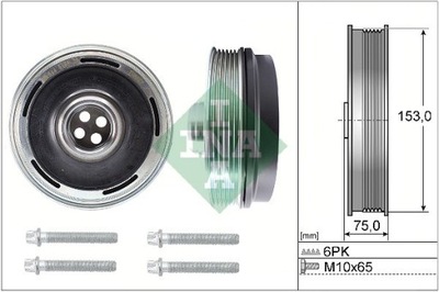 КОЛЕСО ШКІВ ВАЛУ КОЛІНЧАТОГО BMW 2,0D (Z БОЛТАМИ) 544016920