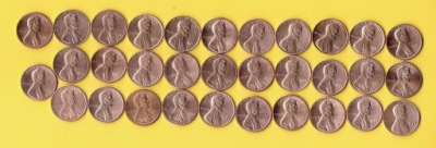 USA ZESTAW 1 CENT - 32 szt. monet