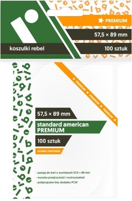 Koszulki 57,5 x 89 mm standard American Premium 100 sztuk Rebel 12129