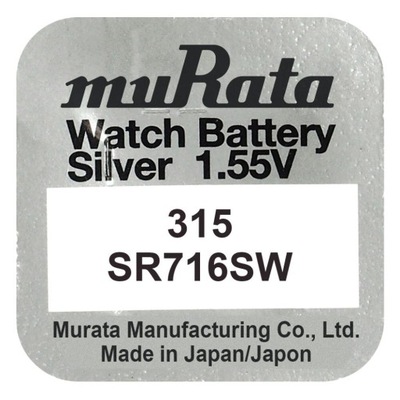 315 Murata (SR716SW) Bat.
