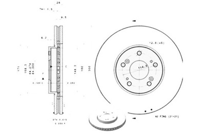 BREMBO ДИСКИ ДИСКОВЫЕ ТОРМОЗНОЕ 2SZT. ACURA MDX TL TSX HON фото