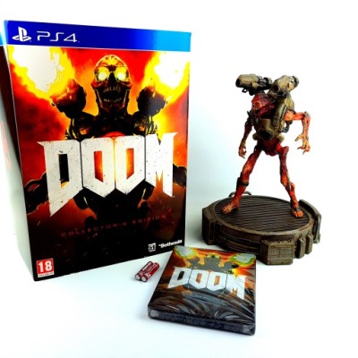 DOOM 2016 EDYCJA KOLEKCJONERSKA PS4 PAL STEELBOOK FIGURKA ENG