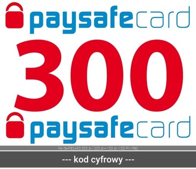 PAYSAFECARD 300 zł ( 200 zł + 100 zł) KOD PIN PSC