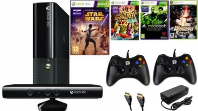 XBOX 360 E 500GB KINECT + 2 PADY + GRY