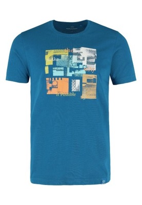T-shirt męski niebieski z nadrukiem T-RASTE 613 Vo