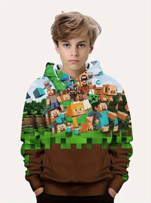 Bluza dresowa MINECRAFT z kapturem (116-128cm)