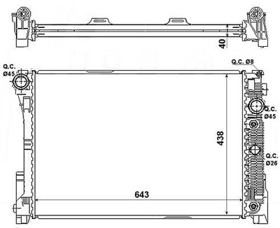 РАДІАТОР ДВИГУНА MERCEDES C (C204), C T-МОДЕЛЬ