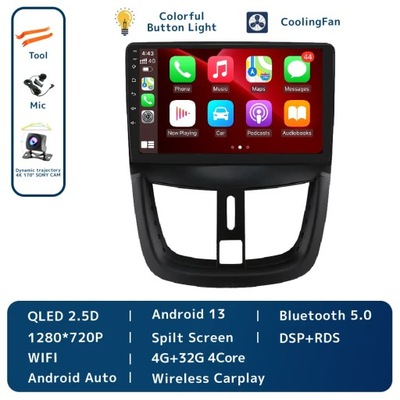 NAVEGACIÓN GPS PARA PEUGEOT 207 2006-2015 RADIO DE AUTOMÓVIL BEZPRZEWODOWE CARPLAY DSP RDS  