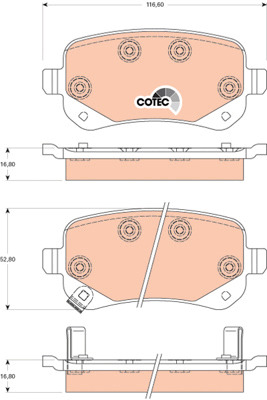 КОЛОДКИ ТОРМОЗНЫЕ - КОМПЛЕКТ COTEC GDB4176