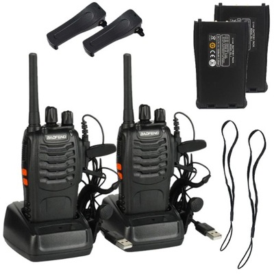 KRÓTKOFALÓWKA 2x WALKIE TALKIE BAOFENG BF-888S PMR DUŻY ZASIĘG RADIOTELEFON