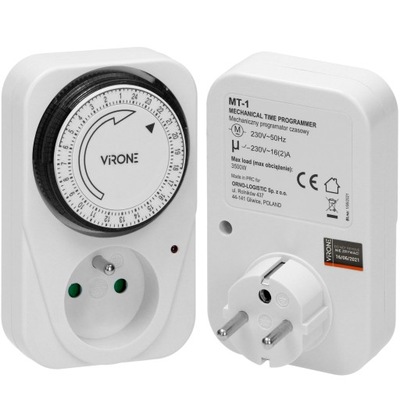 PROGRAMATOR CZASOWY TIMER WŁĄCZNIK WYŁĄCZNIK DO GNIAZDKA MECHANICZNY 24H